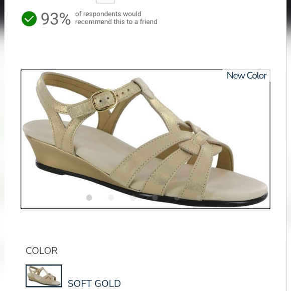 NWT.SAS Gold T-Strap Sandal Siz 9M